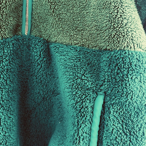 NWOT Aviator Nation TEDDY UNISEX HALF ZIP COLOR BLOCK JACKET GARDEN GREEN small - Picture 3 of 5